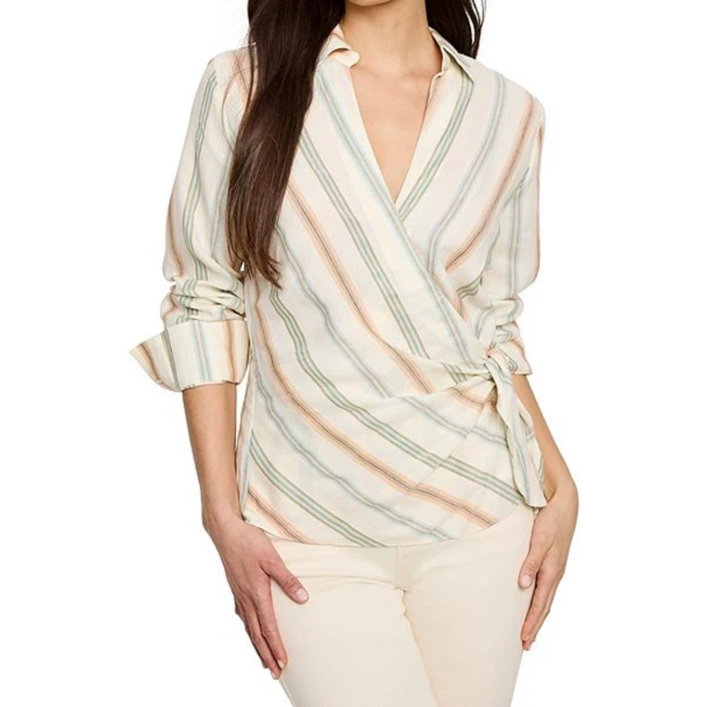 Nic + Zoe striped V-neck